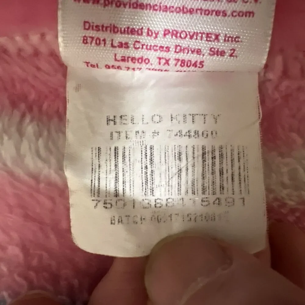 Hello Kitty Throw Blanket White Pink Oversized  Plush Fleece Soft 58X81”
